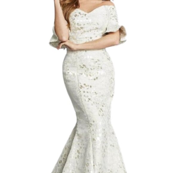 NWT Jovani 22912SC Evening Dress Champagne Size 10 - Picture 1 of 5